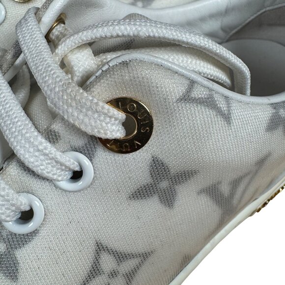 Louis Vuitton Technical Fabric Calfskin Monogram Frontrow Sneakers Size 36 - Picture 9 of 14